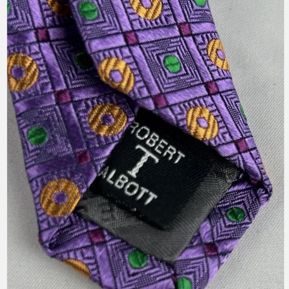 Robert Talbott Best Of Class Purple Geometric Textured Silk Neck Tie USA